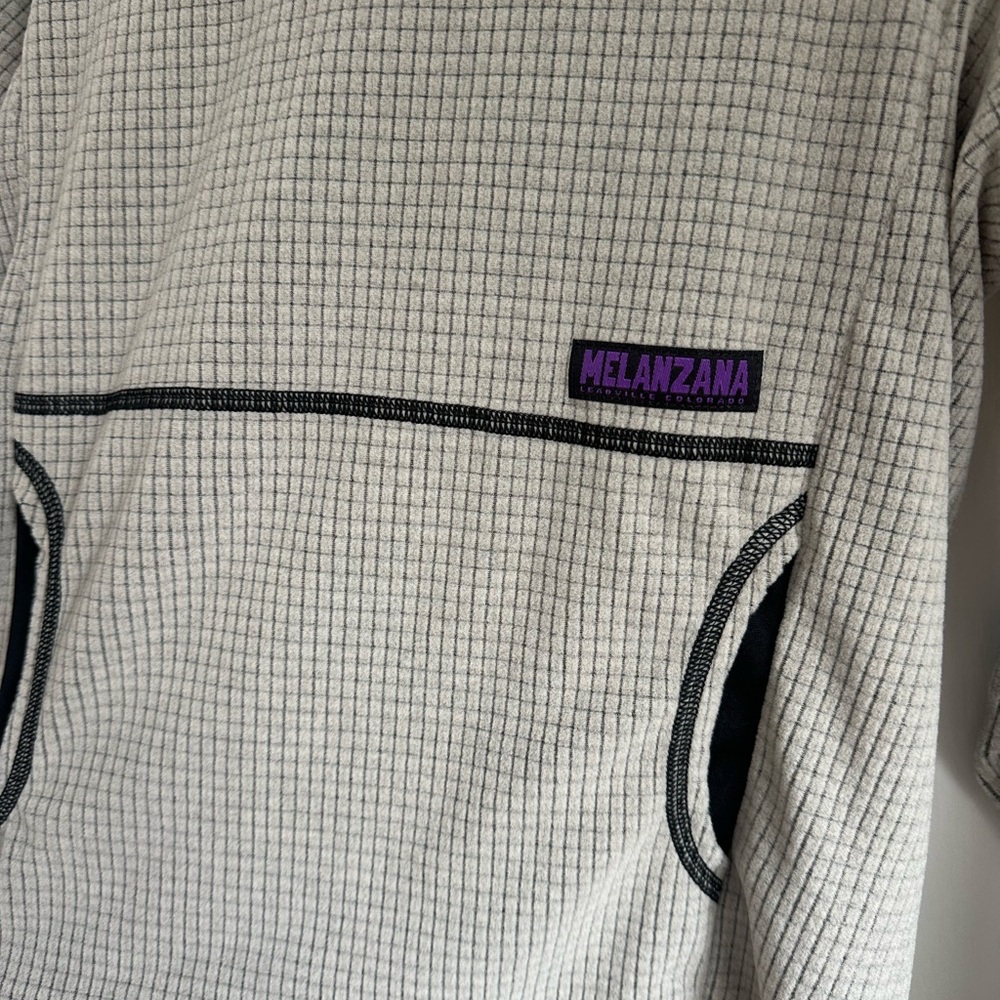 Melanzana Gray Youth Micro Grid Hoodie - Picture 2 of 3